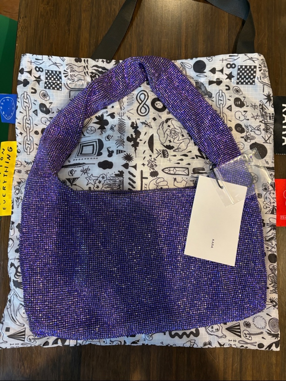 Purple Beaded Shoulder Bag
